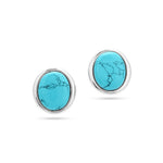 Load image into Gallery viewer, Oval Amulet Turquoise Earrings