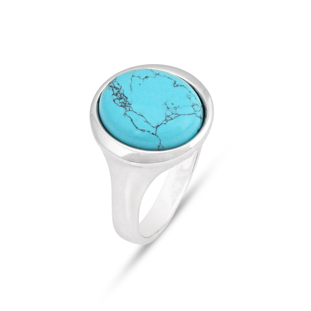Oval Amulet Turquoise Ring