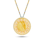 Load image into Gallery viewer, Edens Circle, White Amber Necklace