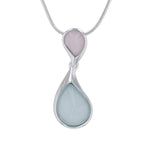 Load image into Gallery viewer, Morning Dew Pink &amp; Aqua Pendant