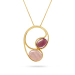 Load image into Gallery viewer, Morning Dew Pink &amp; Purple Pendant
