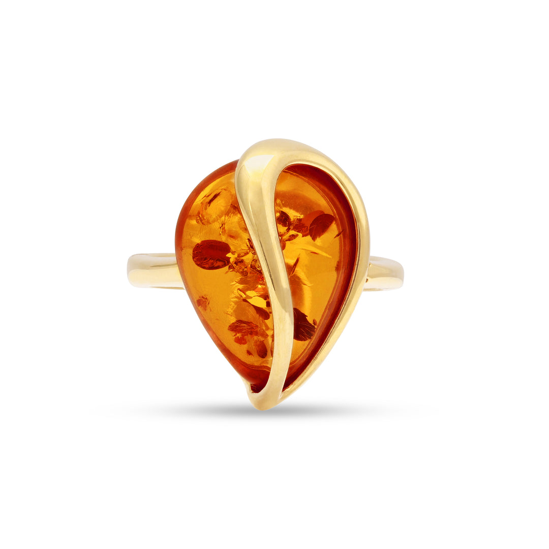 Amber Droplets Ring