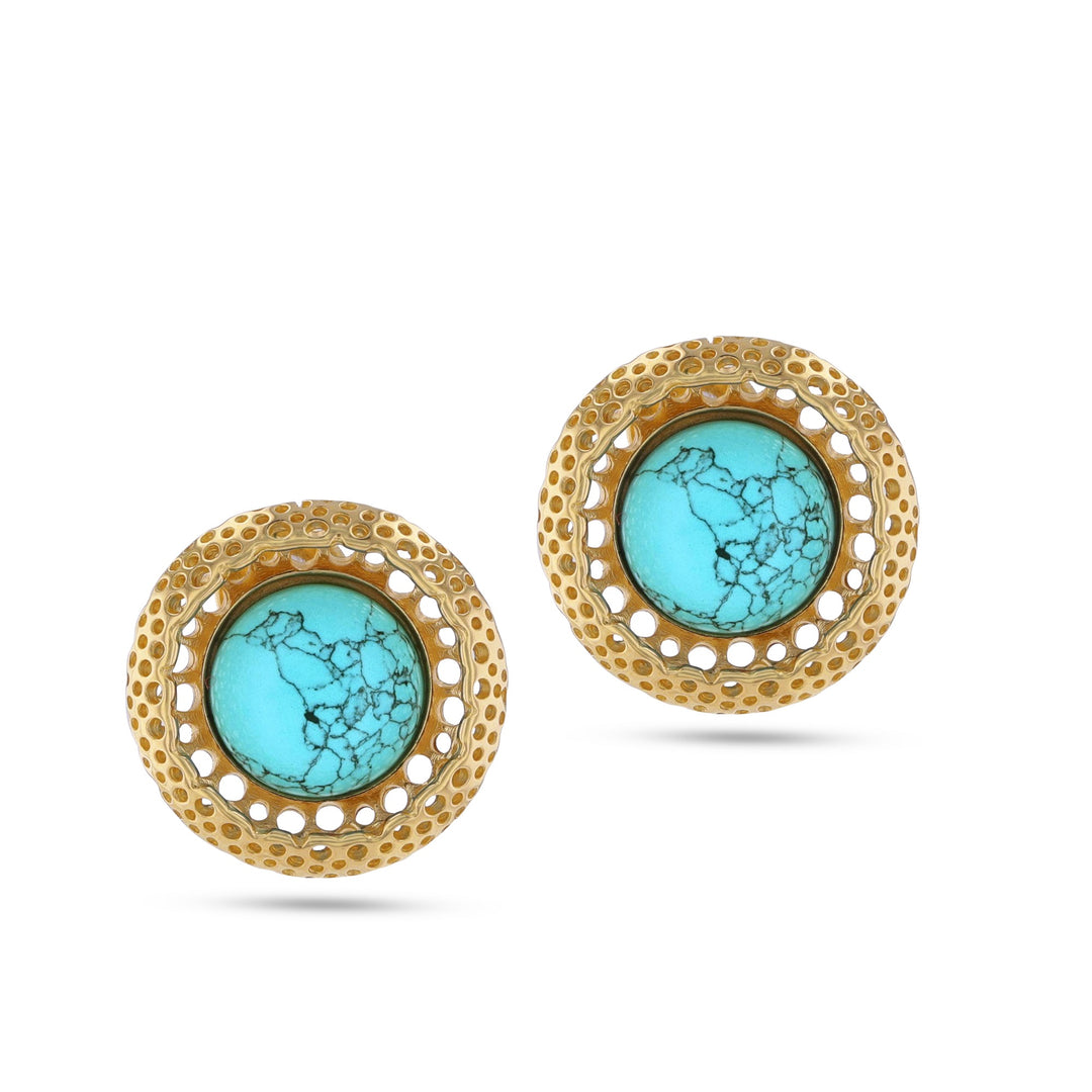 Golden Web Turquoise Earrings