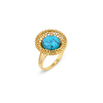 Load image into Gallery viewer, Golden Web Turquoise Ring