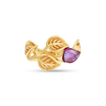 Load image into Gallery viewer, Golden Leaf Branch Purple Ring