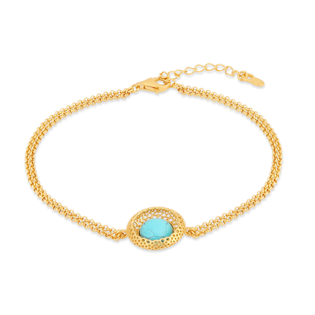 Golden Web Turquoise Bracelet