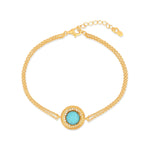 Load image into Gallery viewer, Golden Web Turquoise Bracelet
