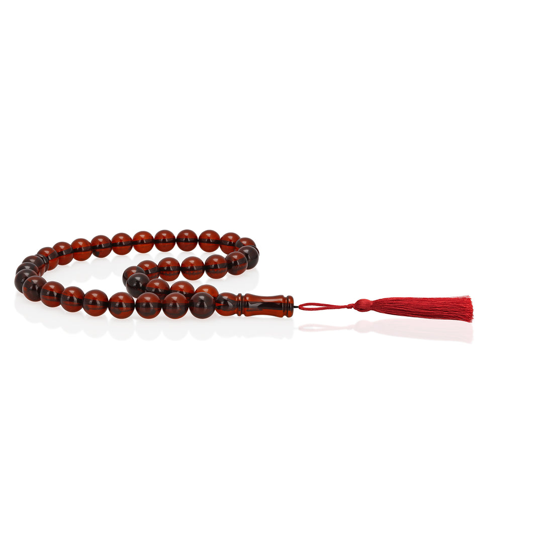 Baltic Cherry Amber 33 Beads Rosary Round Cut 2