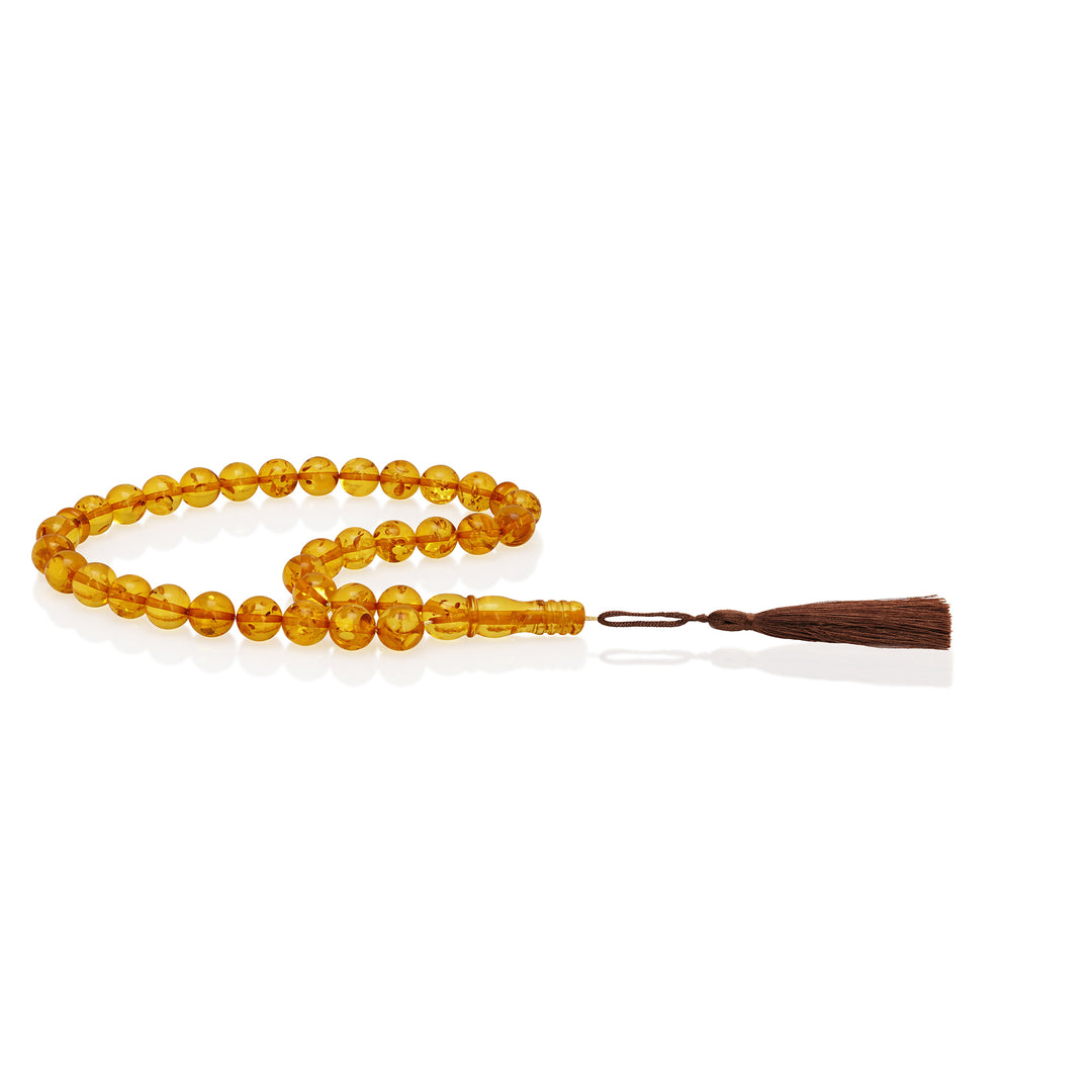Baltic Honey Amber 33 Beads Rosary Round Cut 1