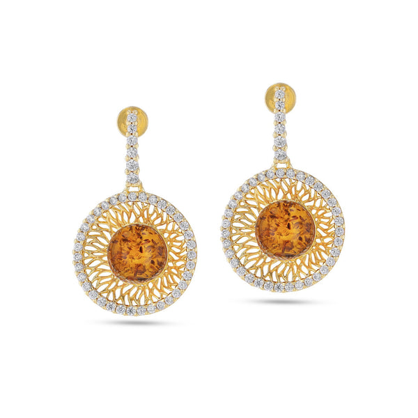 Goddess of Zircons Cognac Earrings - Koraba
