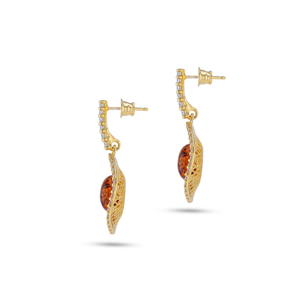 Goddess of Zircons Cognac Earrings - Koraba