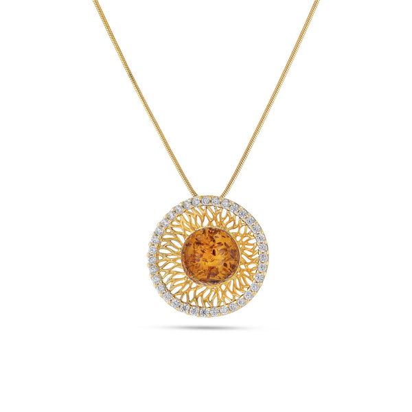 Goddess of Zircons Cognac Pendant - Koraba