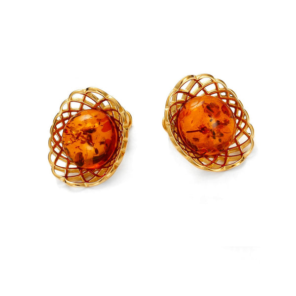 Golden Web Cognac Earrings - Koraba