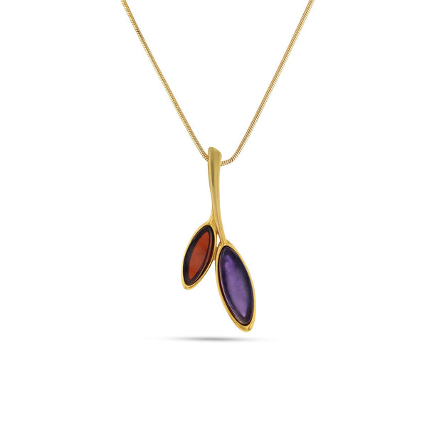 Morning Dew Purple & Cherry Pendant - Koraba