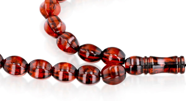 Natural Caribbean Amber Diamond Cut 4 Cherry 33 Rosary beads - Koraba