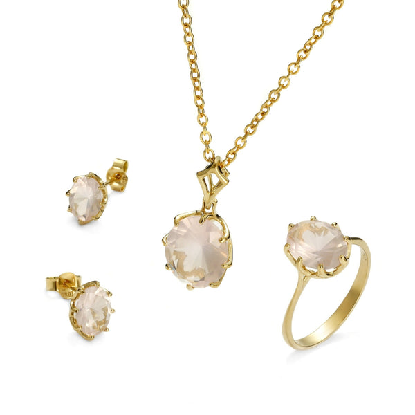 Pink Ice Round Cut Earrings - Koraba